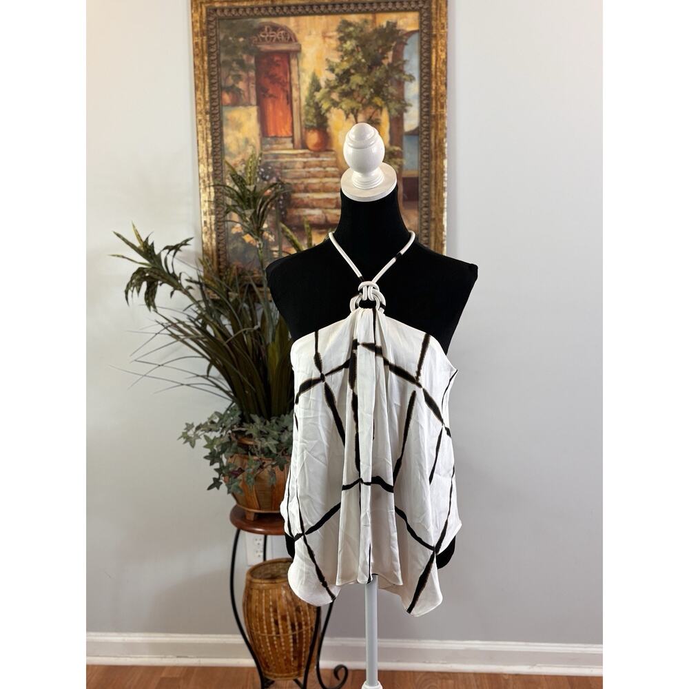 WHBM Women M Halter Ring Top Handkerchief Hem Pullover‎ Beach Wear Lagen Look